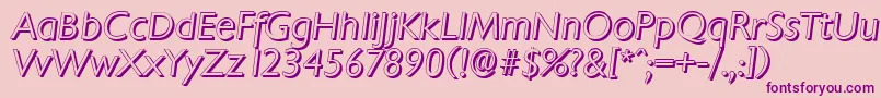 Шрифт ChantillyshadowLightItalic – фиолетовые шрифты на розовом фоне