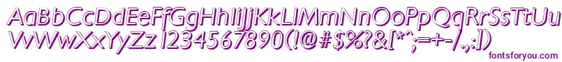 ChantillyshadowLightItalic Font – Purple Fonts on White Background