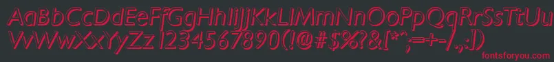 ChantillyshadowLightItalic Font – Red Fonts on Black Background