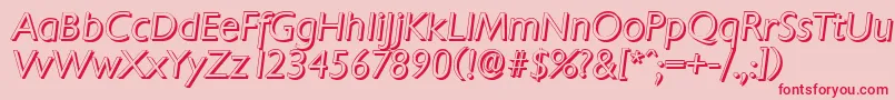 ChantillyshadowLightItalic Font – Red Fonts on Pink Background