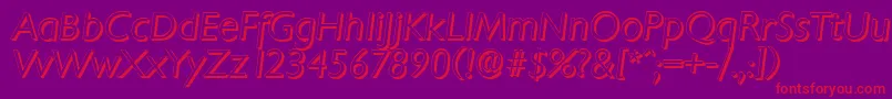 ChantillyshadowLightItalic Font – Red Fonts on Purple Background