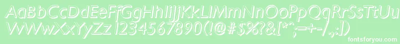 ChantillyshadowLightItalic Font – White Fonts on Green Background