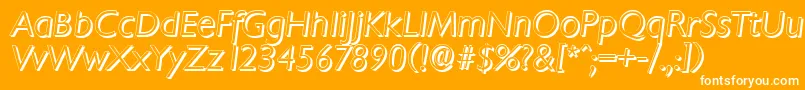 ChantillyshadowLightItalic Font – White Fonts on Orange Background