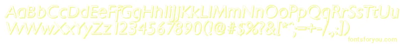 ChantillyshadowLightItalic Font – Yellow Fonts on White Background