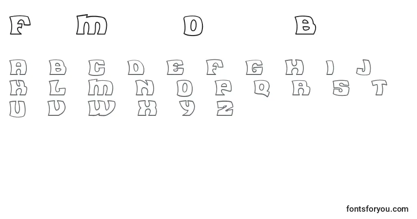 Schriftart FleaMarketOutlineBc – Alphabet, Zahlen, spezielle Symbole