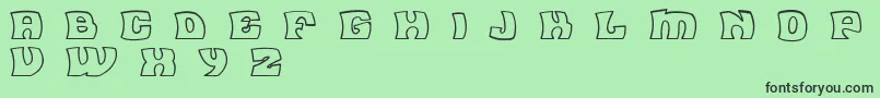 FleaMarketOutlineBc-fontti – mustat fontit vihreällä taustalla