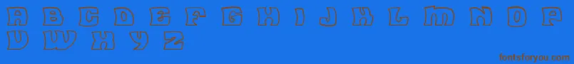En savoir plus sur la police FleaMarketOutlineBc Police FleaMarketOutlineBc – polices brunes sur fond bleu