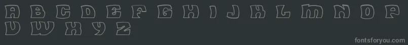 Weitere Informationen zur FleaMarketOutlineBc-Schriftart FleaMarketOutlineBc-Schriftart – Graue Schriften auf schwarzem Hintergrund