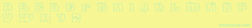 フォントFleaMarketOutlineBc – 黄色い背景に緑の文字