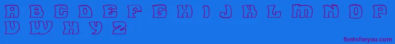 FleaMarketOutlineBc Font – Purple Fonts on Blue Background