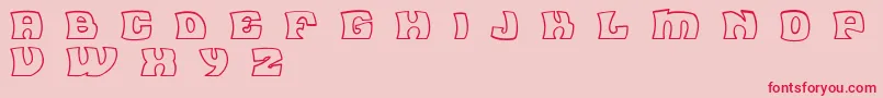 FleaMarketOutlineBc Font – Red Fonts on Pink Background