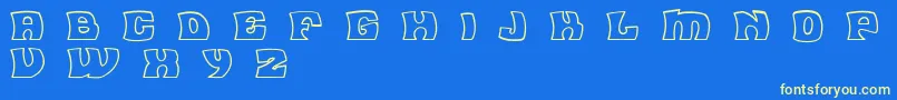 Шрифт FleaMarketOutlineBc – жёлтые шрифты на синем фоне