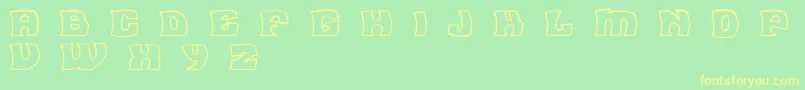 FleaMarketOutlineBc Font – Yellow Fonts on Green Background