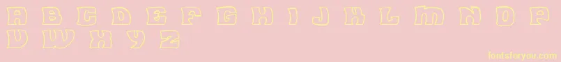 FleaMarketOutlineBc Font – Yellow Fonts on Pink Background