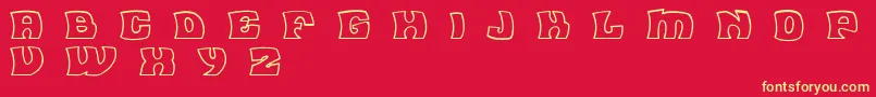 FleaMarketOutlineBc Font – Yellow Fonts on Red Background