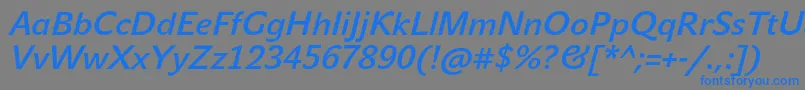 JohnsansLiteProBoldItalic Font – Blue Fonts on Gray Background