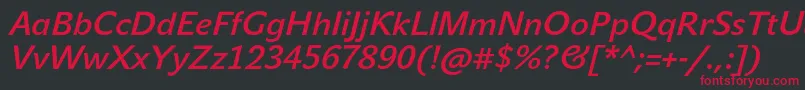 JohnsansLiteProBoldItalic Font – Red Fonts on Black Background