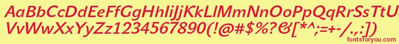 JohnsansLiteProBoldItalic Font – Red Fonts on Yellow Background
