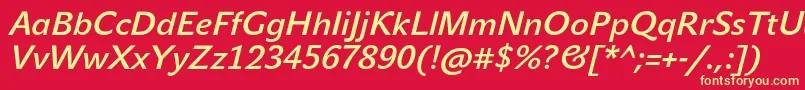 JohnsansLiteProBoldItalic Font – Yellow Fonts on Red Background