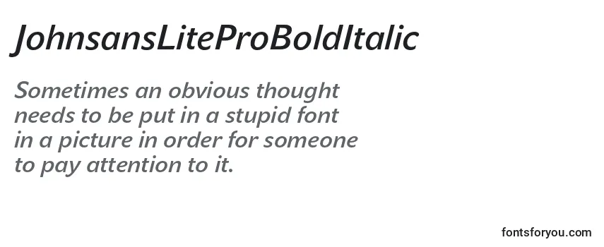 JohnsansLiteProBoldItalic-fontti