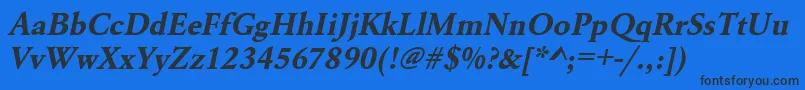 UrwgaramondtBoldOblique Font – Black Fonts on Blue Background