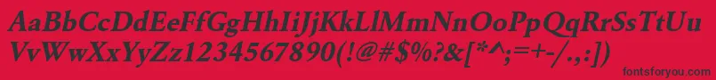 UrwgaramondtBoldOblique Font – Black Fonts on Red Background