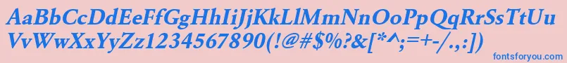 UrwgaramondtBoldOblique Font – Blue Fonts on Pink Background