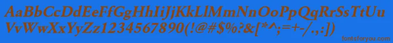 UrwgaramondtBoldOblique Font – Brown Fonts on Blue Background