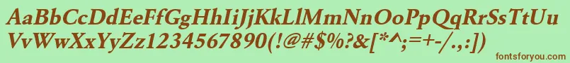 UrwgaramondtBoldOblique Font – Brown Fonts on Green Background