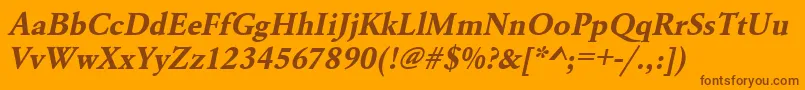 UrwgaramondtBoldOblique Font – Brown Fonts on Orange Background