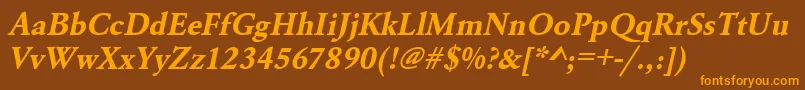 UrwgaramondtBoldOblique Font – Orange Fonts on Brown Background