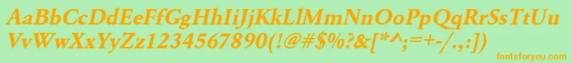 UrwgaramondtBoldOblique Font – Orange Fonts on Green Background