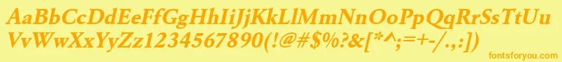 UrwgaramondtBoldOblique Font – Orange Fonts on Yellow Background