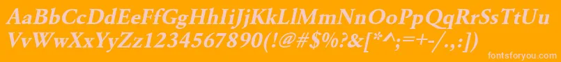 UrwgaramondtBoldOblique Font – Pink Fonts on Orange Background