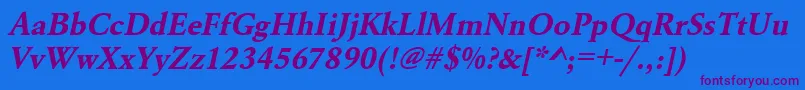 UrwgaramondtBoldOblique Font – Purple Fonts on Blue Background