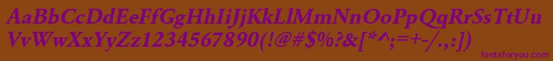 UrwgaramondtBoldOblique Font – Purple Fonts on Brown Background