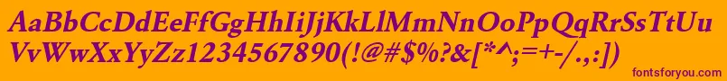 UrwgaramondtBoldOblique Font – Purple Fonts on Orange Background