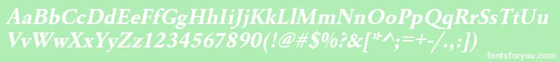 UrwgaramondtBoldOblique Font – White Fonts on Green Background