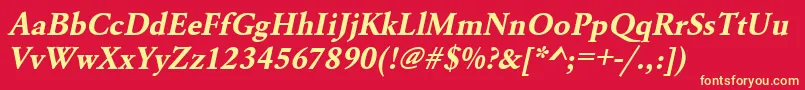 UrwgaramondtBoldOblique Font – Yellow Fonts on Red Background