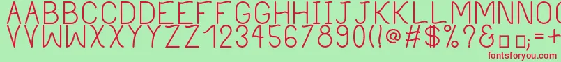 PhilippineRegular-fontti – punaiset fontit vihreällä taustalla