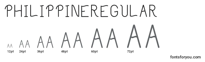 PhilippineRegular Font Sizes