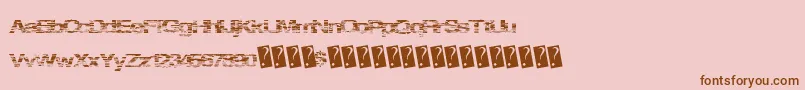 Springparty-Schriftart – Braune Schriften auf rosa Hintergrund