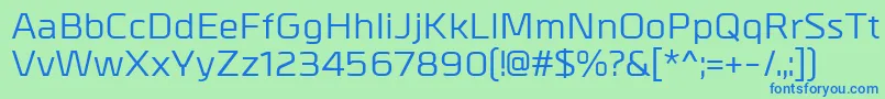 フォントMetralMedium – 青い文字は緑の背景です。