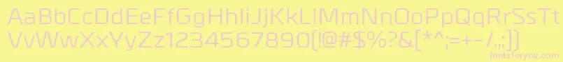 MetralMedium-fontti – vaaleanpunaiset fontit keltaisella taustalla