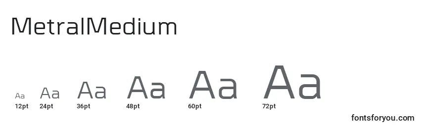 Размеры шрифта MetralMedium