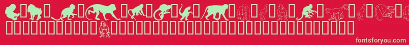 MonkeysdcPrimates Font – Green Fonts on Red Background