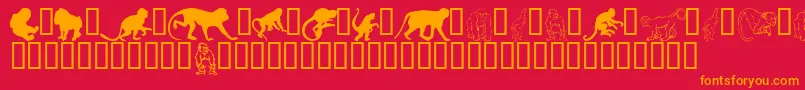 MonkeysdcPrimates Font – Orange Fonts on Red Background