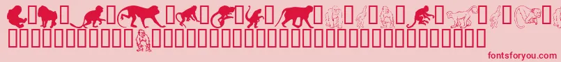 フォントMonkeysdcPrimates – ピンクの背景に赤い文字