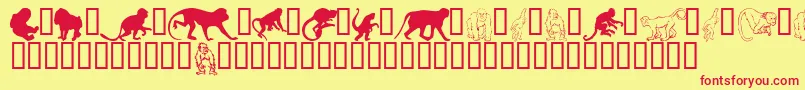 MonkeysdcPrimates Font – Red Fonts on Yellow Background