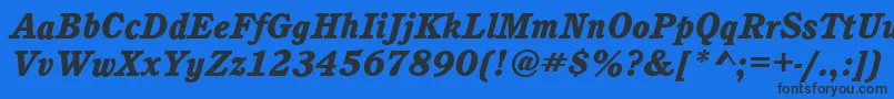 CalgaryHeavyItalic Font – Black Fonts on Blue Background